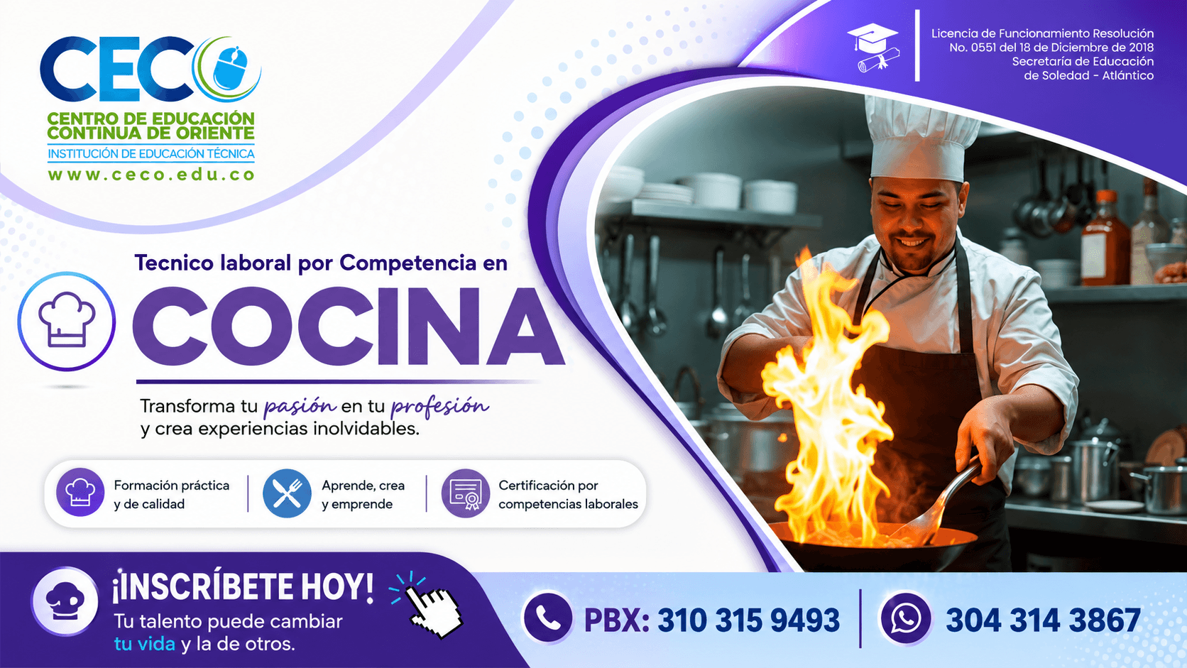Técnico laboral por competencia en cocina